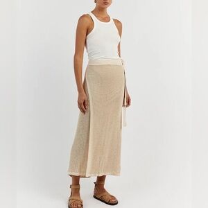Dissh Ophelia Natural Crochet Wrap Midi Skirt size M
